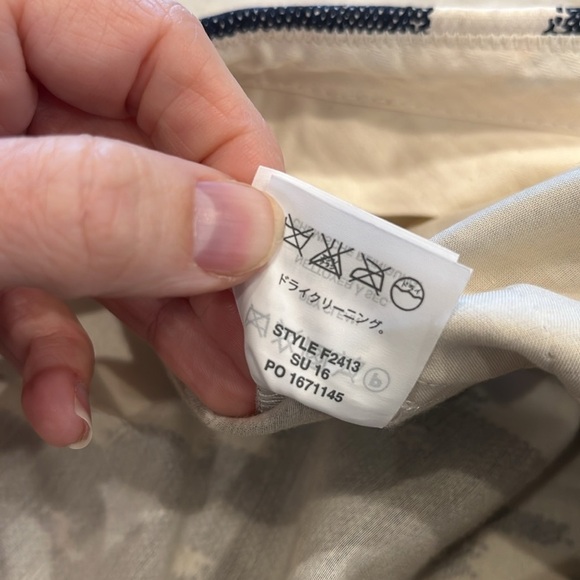 J Crew Collection | Silk Ikat Print Cigarette Pants | Navy & White | Women's 6 - Picture 14 of 15